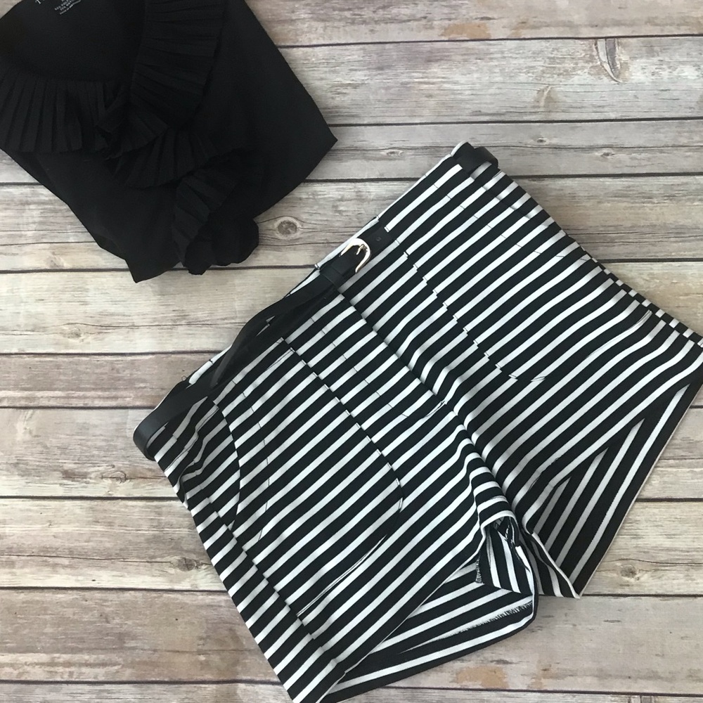 Forever 21 Black and White Striped Shorts